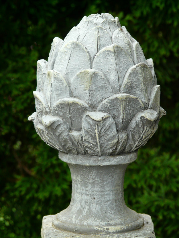 Unusual Garden Ornaments - stone statue of a flower bud